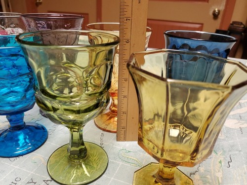 8) Mismatched - Water Goblets - Blues/Greens/Yellows Etc - Picture 3 of 13