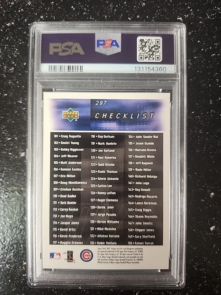 2002 Upper Deck MVP - Sammy Sosa #297 CHECKLIST PSA 8 - Image 2 of 2