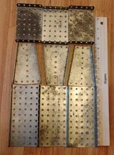 Vintage Meccano Erector Set Nickel Plated Steel Base Plate Lot of 9
