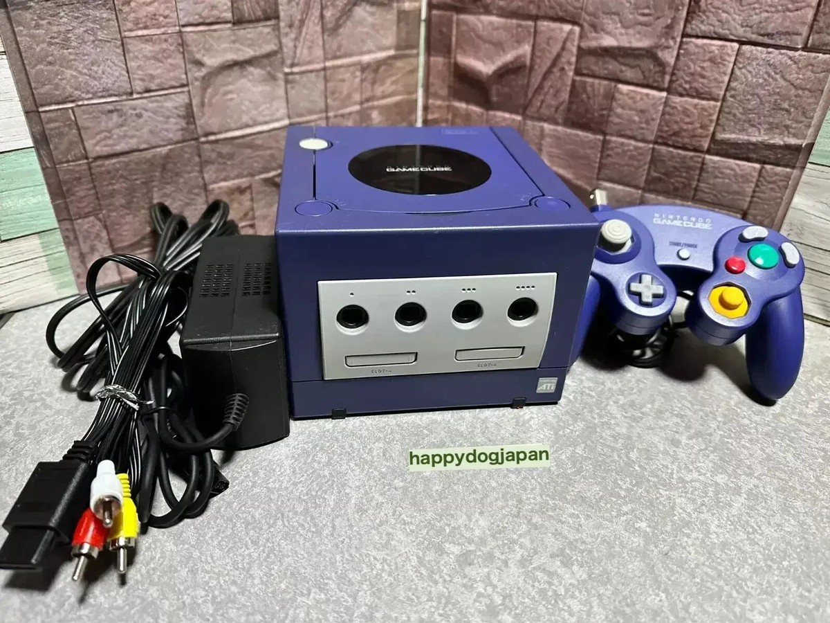 Nintendo Game Cube Purple Console DOL-001 Controller Power & AV