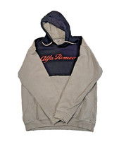 Alfa Romeo Hoodie Men  s Large Gray Black Pullover Sweatshirt Logo Automotive
