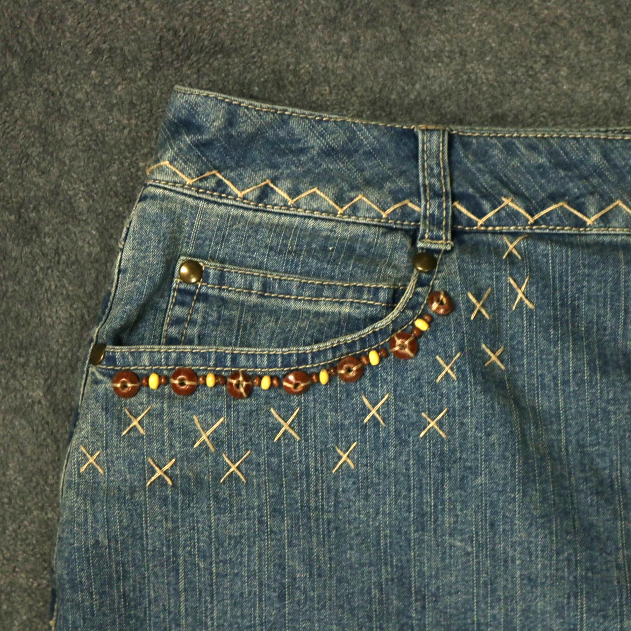 Ruby Rd. Beaded Stretch-Denim Midi Length Straigh… - image 3