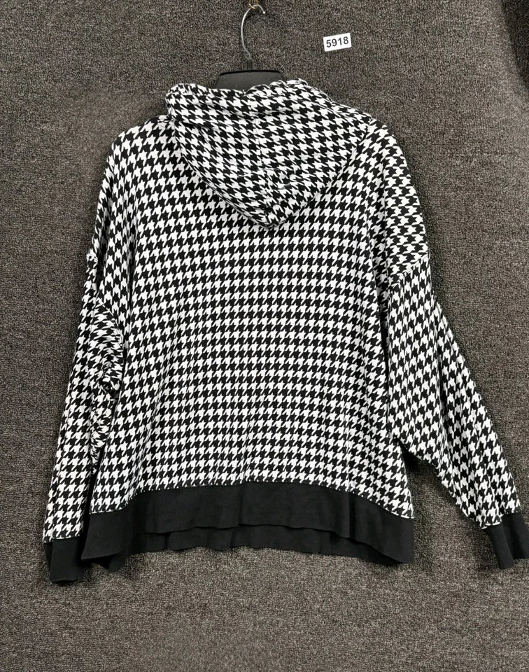 Sudadera con capucha de felpa francesa pata de gallo Lauren Ralph Lauren para mujer talla 2X Foto 2 de 4
