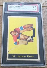 1960-61 PARKHURST #53 JACQUES PLANTE MONTREAL CANADIENS KSA 3.5