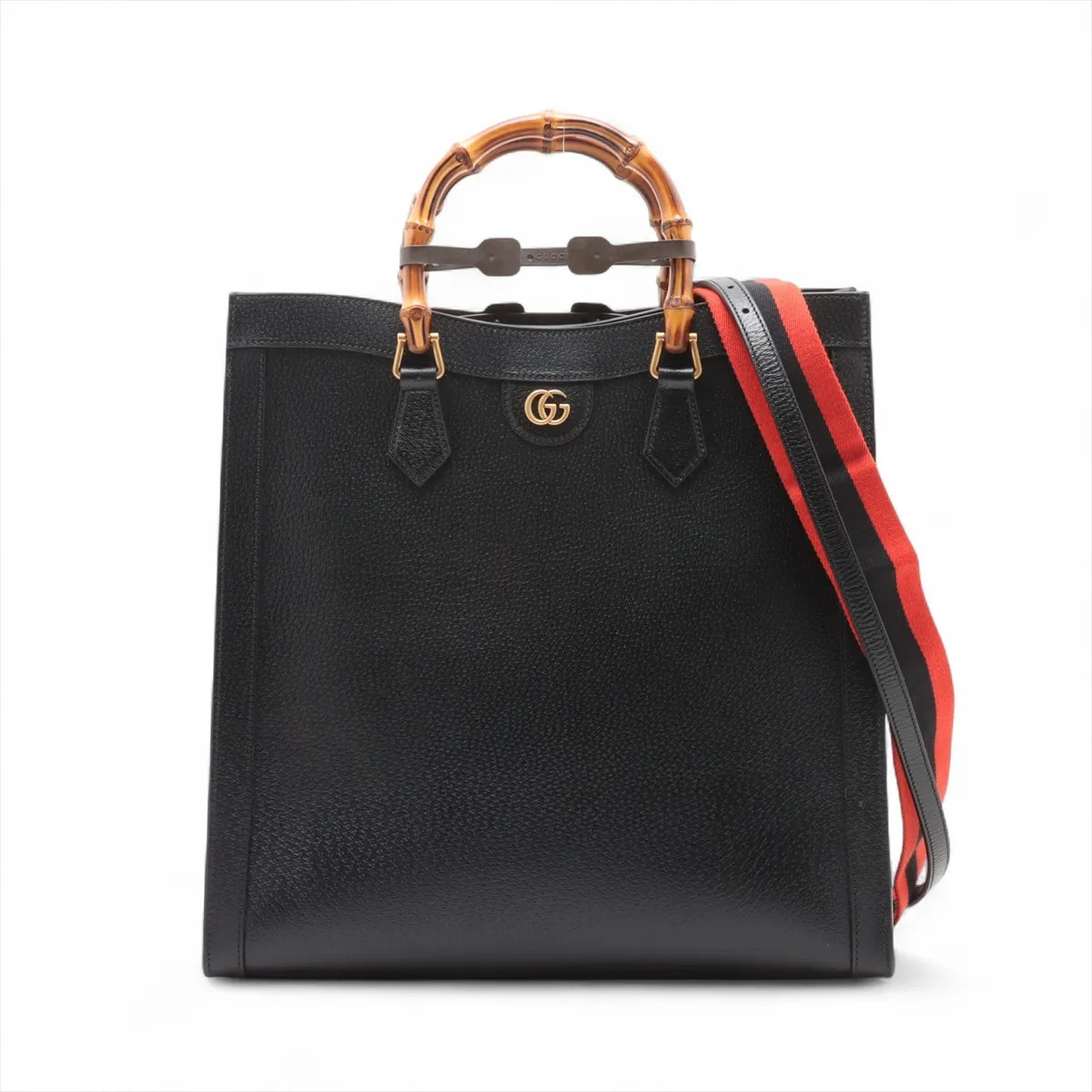 Gucci Bamboo Diana Pigskin 2 Way Handbag Black 703218 | eBay