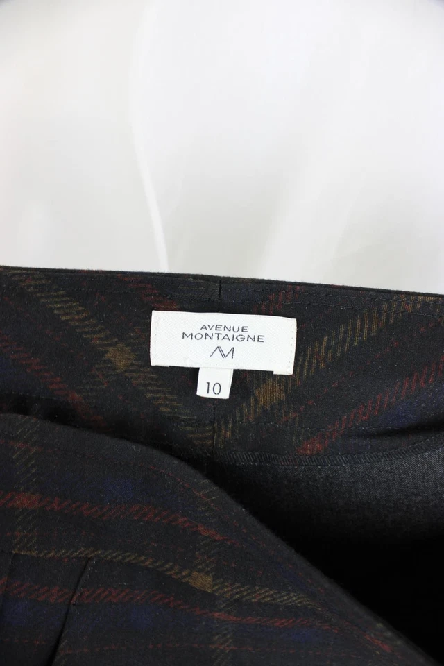 Pantalones Louis Avenue Montaigne para mujer negros con estampado dorado óxido cintura elástica talla 10 Foto 3 de 4