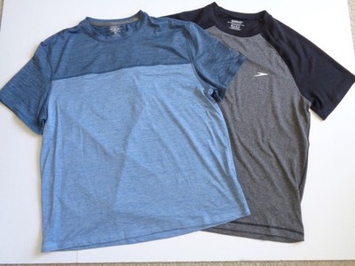 Lot of 2 T Shirts Men Size XL Speedo Black/Gray UV Protect GH Bass Blue Athletic