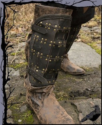 Mittelalter Larp Lederbeinschienen - Ready for Battle Fighter  Epic Armoury