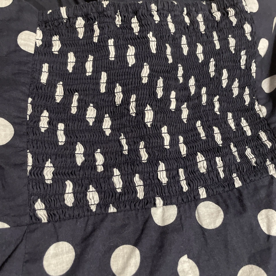 Vestido Halter De Colección Betsey Johnson Azul Marino Blanco Lunares Talla 8 M Acampanado y Clásico Foto 3 de 4