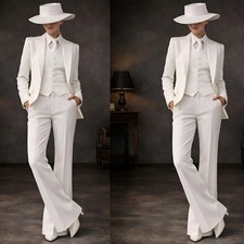 Women Suit 3 Piece Slim Fit Wedding Groom Business Work Wear Set Ladies Office