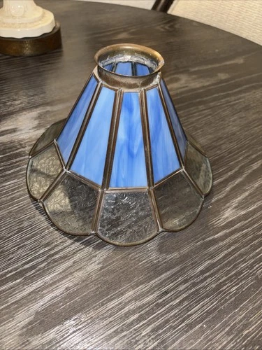 Vintage Tiffany Style Stained Glass Sconces. These Are Beautiful Slag Glass.