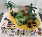 VINTAGE Playmobil 3799 Turtle Cove Pirate Island With Extras