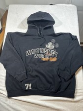 Vintage Black Walt Disney World Mickey Mouse Hoodie Size XL Y2K Baggy