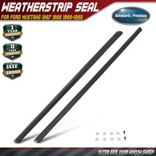 2pcs Outer Door Window Sweep Weatherstrip Seals W Clips For Ford Mustang 87-93