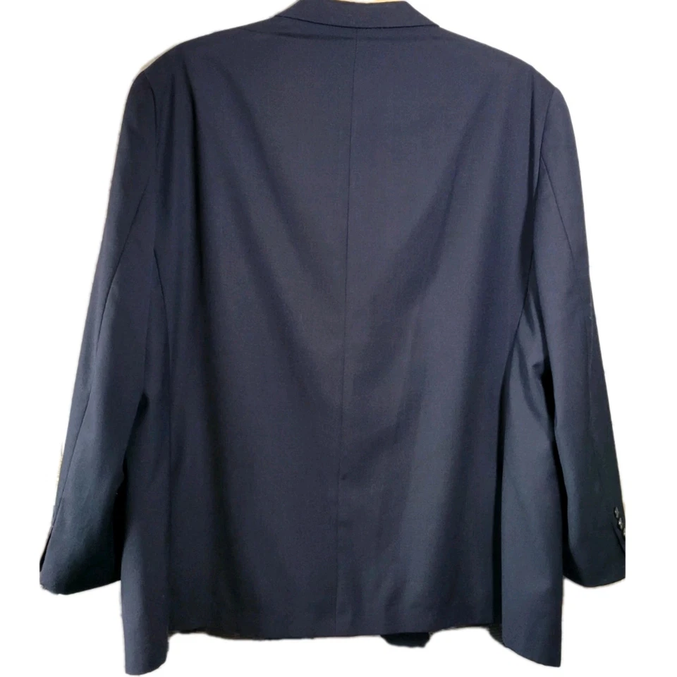 HART SCHAFFNER MARX Blazer Sport Coat 52R Blue Wool Silk Mohair Blend Career - Image 3 of 4