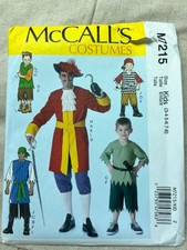 McCall's M 7215- kids pirate costumes- size 3-8- uncut