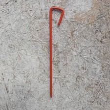 10x Nuevas Clavijas de Tienda 12"/30cm x 6mm Acero Resistente en Acabado Recubierto de Rojo.
