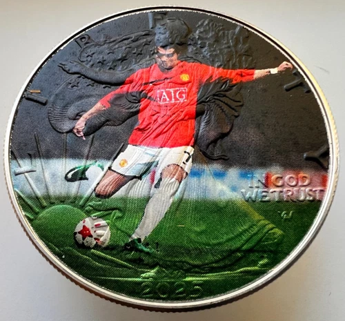 Cristiano Ronaldo - football American Silver Eagle 1oz .999 Silver Dollar Coin
