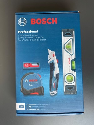 Bosch Handwerkzeug-Set 13 tlg. Professional 1600A027M3 Maßband Wasserwagge