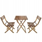 Acacia wood garden furniture set - table and 2 chairs