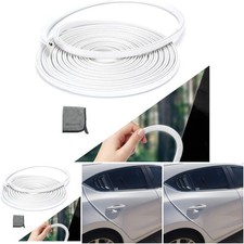 32.8ft 10m Car Door Edge Guard White U-Shaped Metal Clips Scratch Resistant