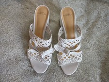  895 Alexandre Birman Womens Leather 3" Heels Slip-On White Shoes Size 8 / 39.5