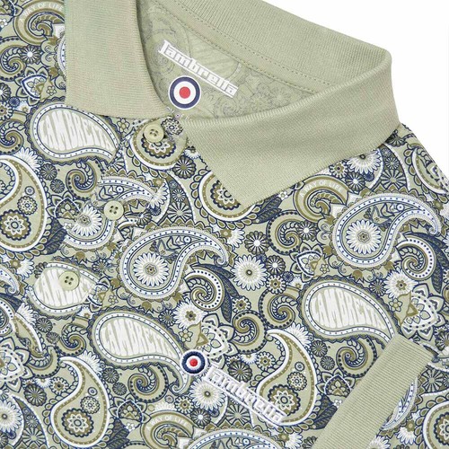 Polo Para Hombres Lambretta Clásico Estampado Paisley Mod Retro Ska Informal Tallas M a 4XL - Imagen 54 de 81