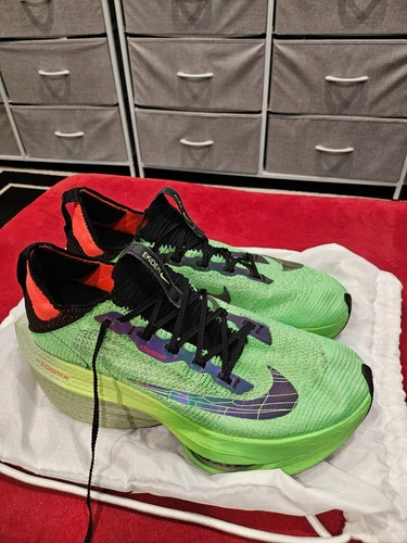 Mens 13 Nike Air Zoom Alphafly Next% 2 Ekiden Green Running Shoes Pre-Owned