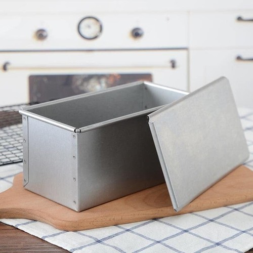 Tiger crown Steel Square Bread Mold with Lid baking pan 2383 Largel from Japan - Picture 2 of 3