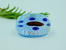 Artisan Dome Ring, Multicolor Glass Ring, Murano Glass Silver Foiled Ring US"8.5