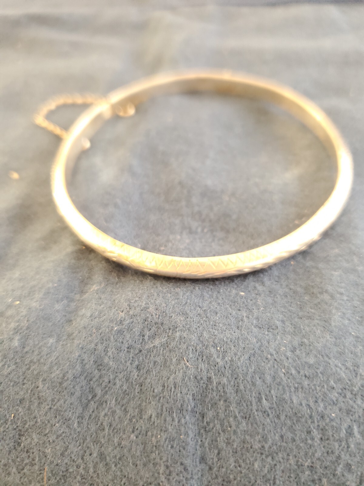 Sterling silver vintage bracelet with secure safety chain-image