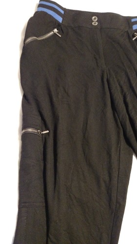 XOXO Womens NEW Pants Stretchy Zippers Black Blue Elastic Bottoms NWT XL Ladies - Foto 6 di 12