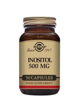 Solgar Inositol 500mg 50 Vegetarian Vegan Capsules Free of Gluten, Sugar, Salt