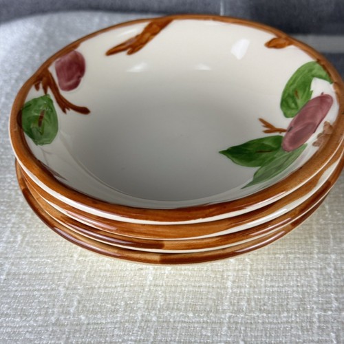 VTG Franciscan Staffordshire Oatmeal Bowl Apple Pattern Made In England Lot Of 5 - Picture 6 of 7