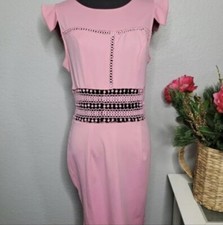 SHEINwomen Fashion short Dress Pink with transparencies originasleeve SIZE L #15