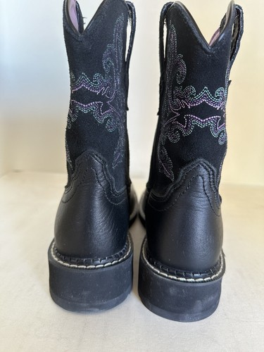 Ariat Ladies Fatbaby II Black Leather Western Boots Womens Size 6 B 10004729 EUC - Picture 4 of 15