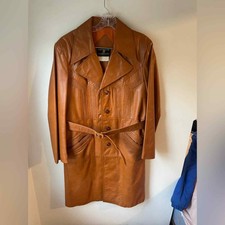 Vintage Light Brown Belted Woven Trench Coat Women’s Medium (?)