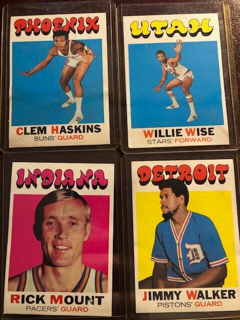 1971-72 Topps ABA/NBA Basketball Cards Lot of Four - Rick Mount Rookie