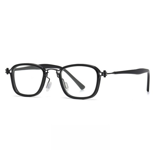 Monturas de gafas de moda retro hechas a mano de acetato metal cuadrado ovalado anteojos - Imagen 23 de 30