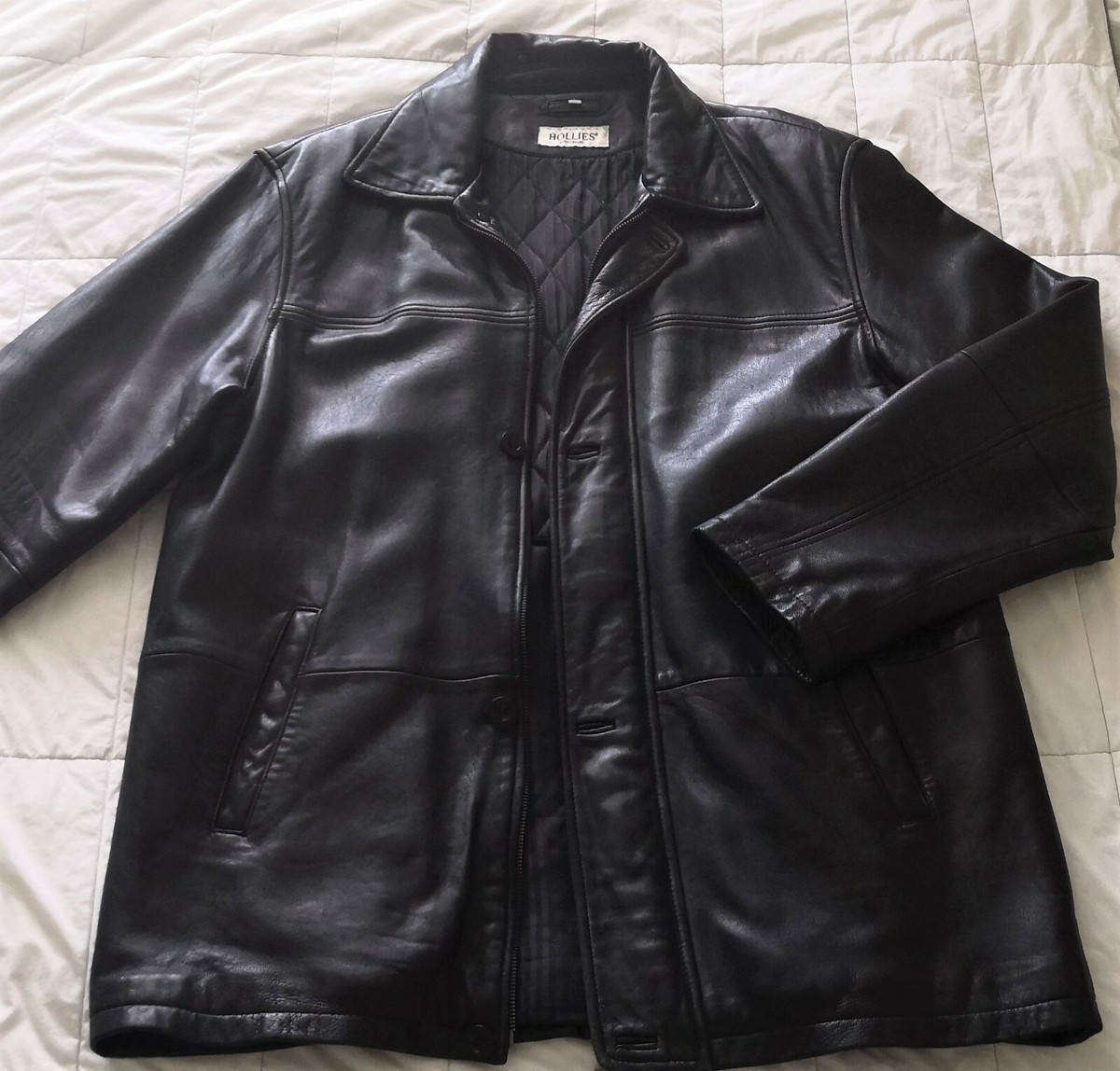 HOLLIES Stockholm Mens Lamb Nappa Leather Jacket Size Large