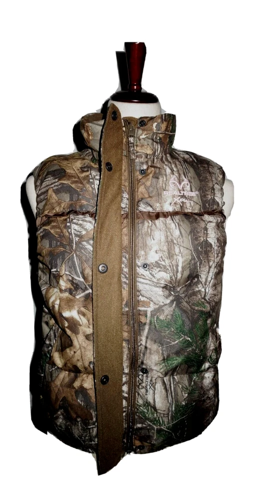 RealTree XTRA Camo Youth Pink Embroider Large Puffer Vest Mossy Oak Hunting - Image 4 of 4