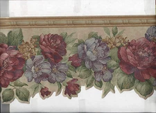 * WALLPAPER BORDER DIE CUT FLOWERS FLORAL NEW ARRIVAL FOIL LOOK