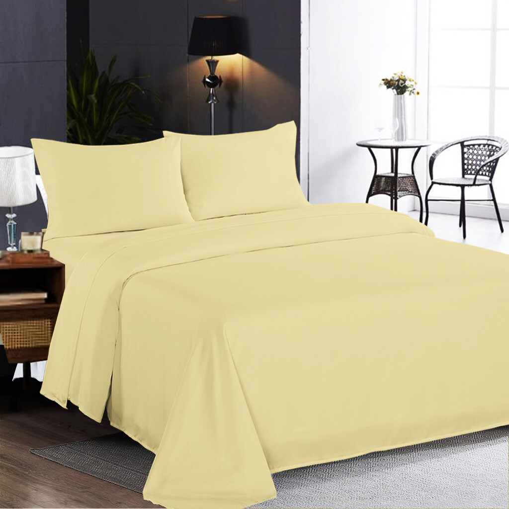 100 Poly Cotton Full Flat Sheet Bed Sheets Single Double King Size
