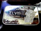 Rare 1977 Elvis 224/500 Limited Mint Silver 1 oz. Bar " The Day the Music Died "