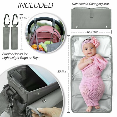 universal stroller organizer - PINK- Changing Mat + 2 Hooks