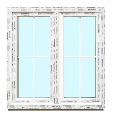 Kunststofffenster Fenster Salamander 120x120 cm (bxh) weiß, 2-flügelig Sprossen