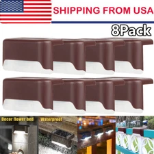 8Pcs Solar Powered LED Deck Lights Outdoor Light Corridor Path Step Fence Lamp