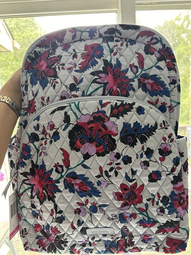 NWT Vera Bradley Essential Large Backpack Vineyard Floral $159 Fits Large Laptop - Picture 8 of 9