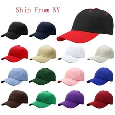 2-pack Classic Plain Baseball Cap Golf Hat Adjustable Size Solid Color