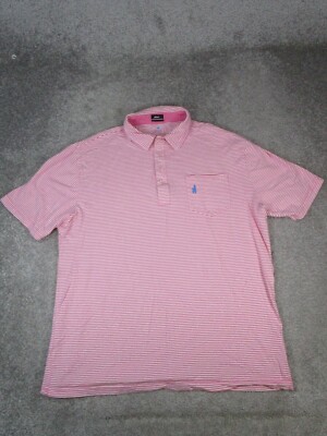 Johnnie-O West Coast Prep Polo Shirt Mens Xl Pink White Cotton Golf